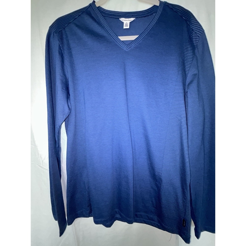 calvin klein long sleeve t shirt men M Cotton Stripe Golf Outdoor Hiking Camping